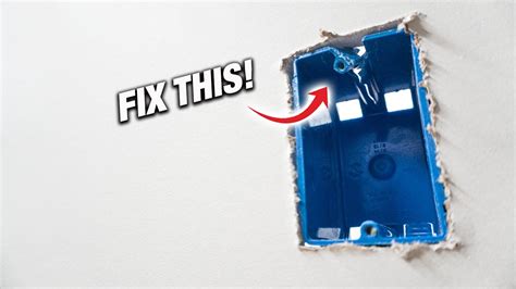 how to fix a broken electrical outlet box|loose outlet box in drywall.